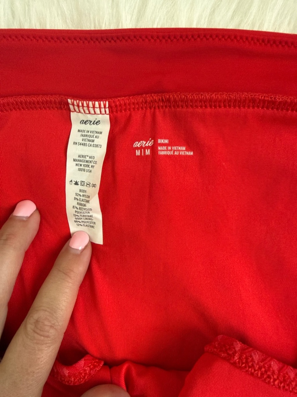 aerie Red Bikini Bottoms with Side Ties Size Medium - Picture 2 of 4